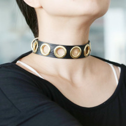 Joy Jewels Collier Cirgoth Noir et Doré
